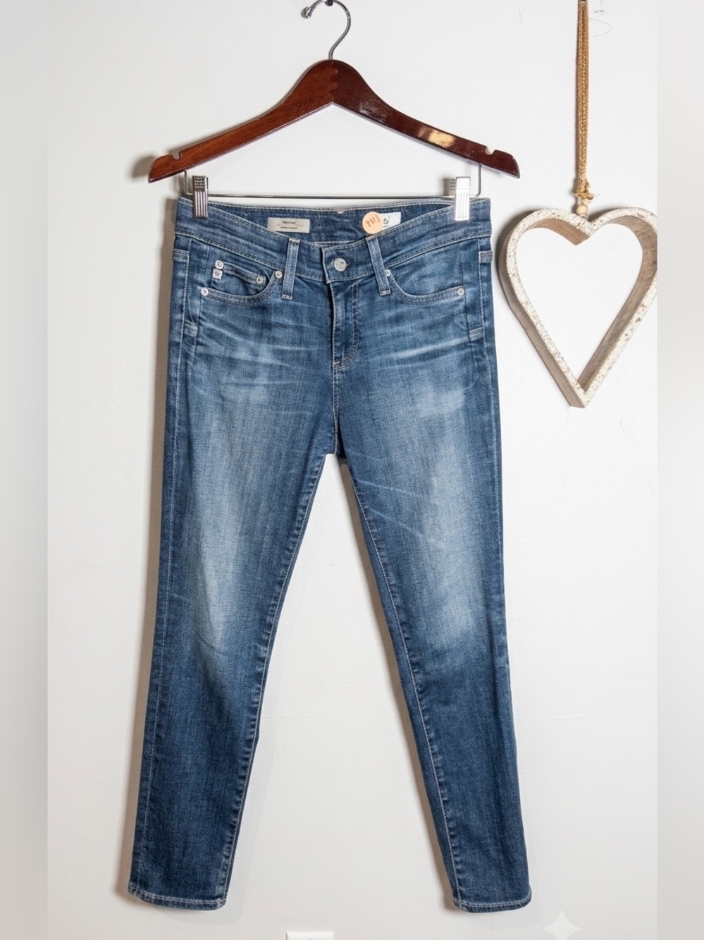 AG Adriano Schmied The BEAU Slouchy Skinny Mid Rise Jean Sz 25R Denim Blue